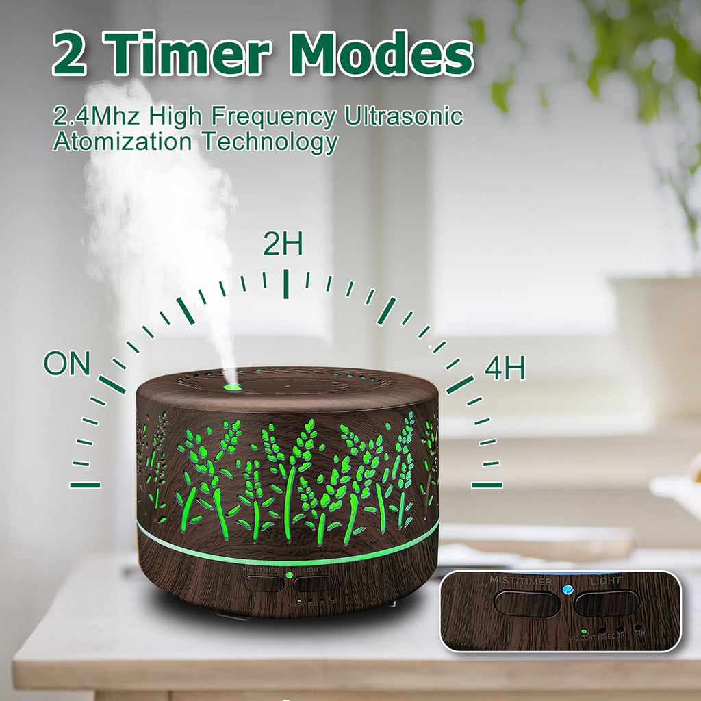 Premium 600Ml Essential Oil Diffuser - 20 Hours of Blissful Aromatherapy for Larger Spaces