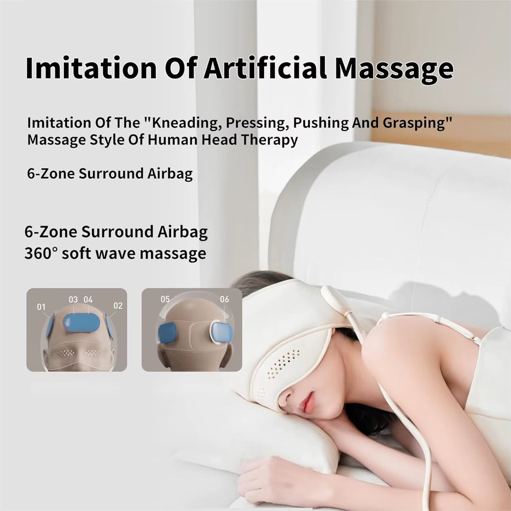 Electric Air Pressure Head and Eye Massager with Graphene Heating for Enhanced Relaxation, Sleep Improvement, and Stress Relief