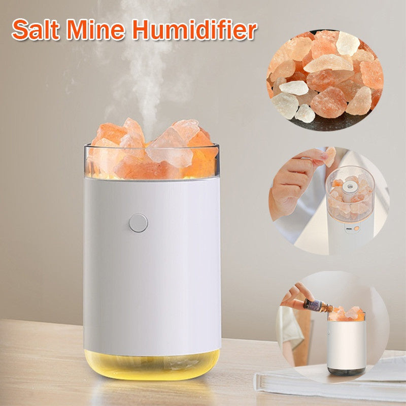 Crystal Salt Stone Aromatherapy Diffuser with LED Lamp
