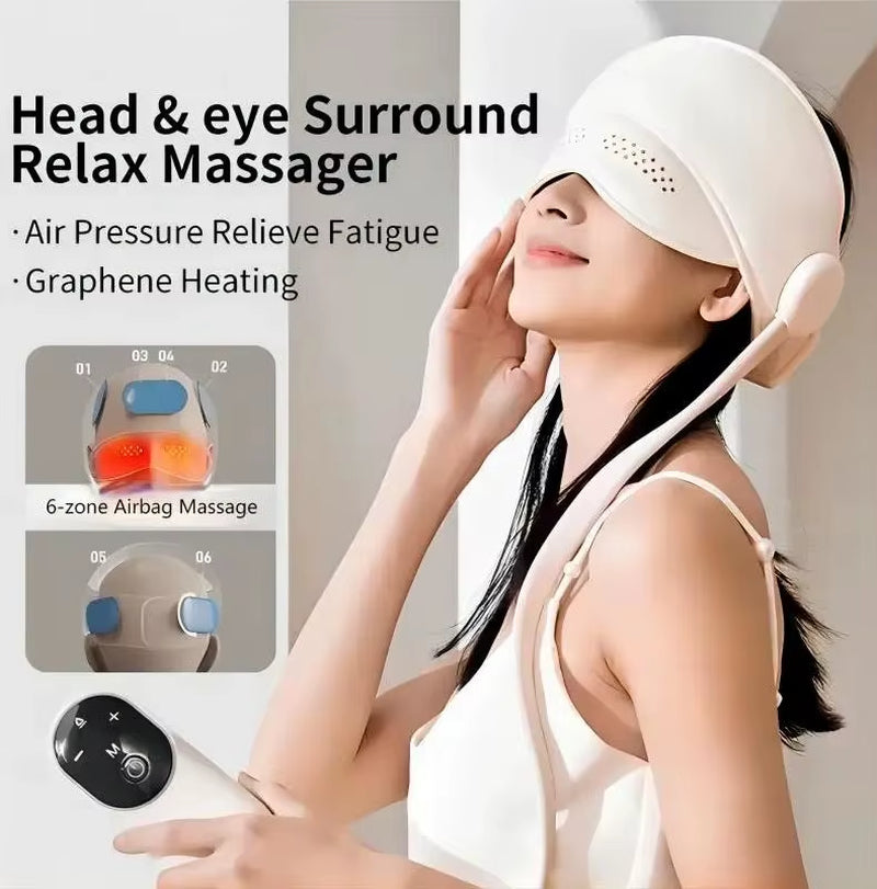 Electric Air Pressure Head and Eye Massager with Graphene Heating for Enhanced Relaxation, Sleep Improvement, and Stress Relief
