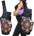 Premium Large Yoga Mat Tote Bag - Stylish Carrier with Waterproof Zipper Pocket & Adjustable Water Bottle Holder - Fits Most Yoga Mats
