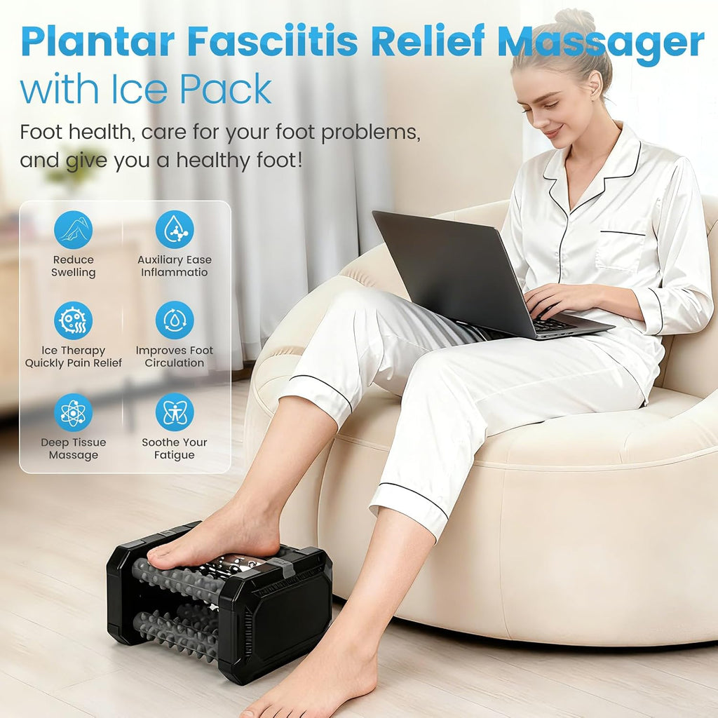 Ultimate Plantar Fasciitis Relief Foot Roller Massager with Cold Therapy & Reflexology