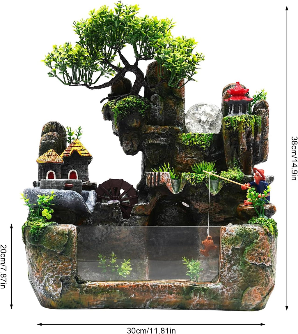 Tranquil Tabletop Indoor Water Fountain - Soothing Waterfall for Home and Office Relaxation