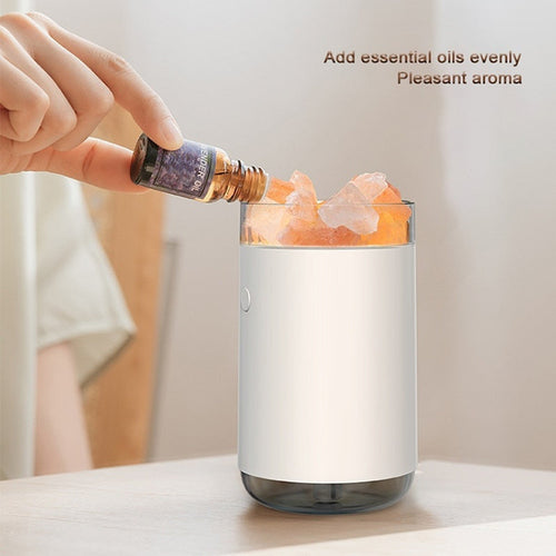 Crystal Salt Stone Aromatherapy Diffuser with LED Lamp