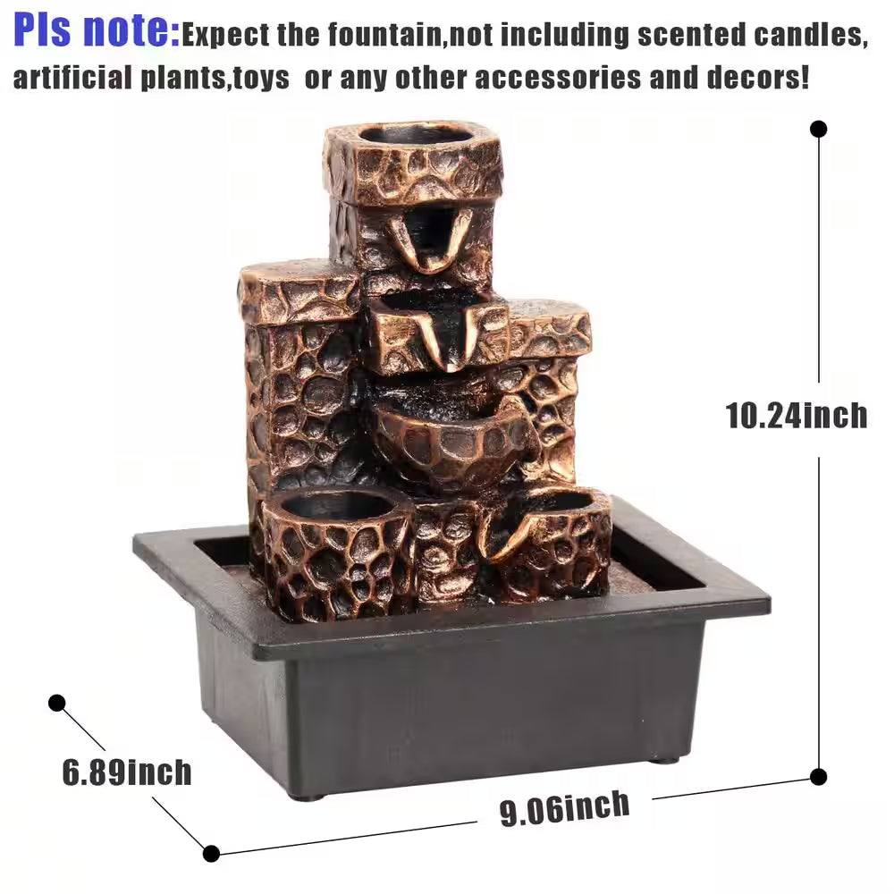 Indoor Tabletop Waterfall Fountain Featuring Coral Seashell Design for Enhanced Relaxation