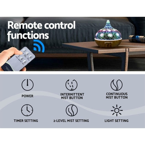 DEVANTI Aroma Aromatherapy Diffuser 3D LED Night Light Firework Air