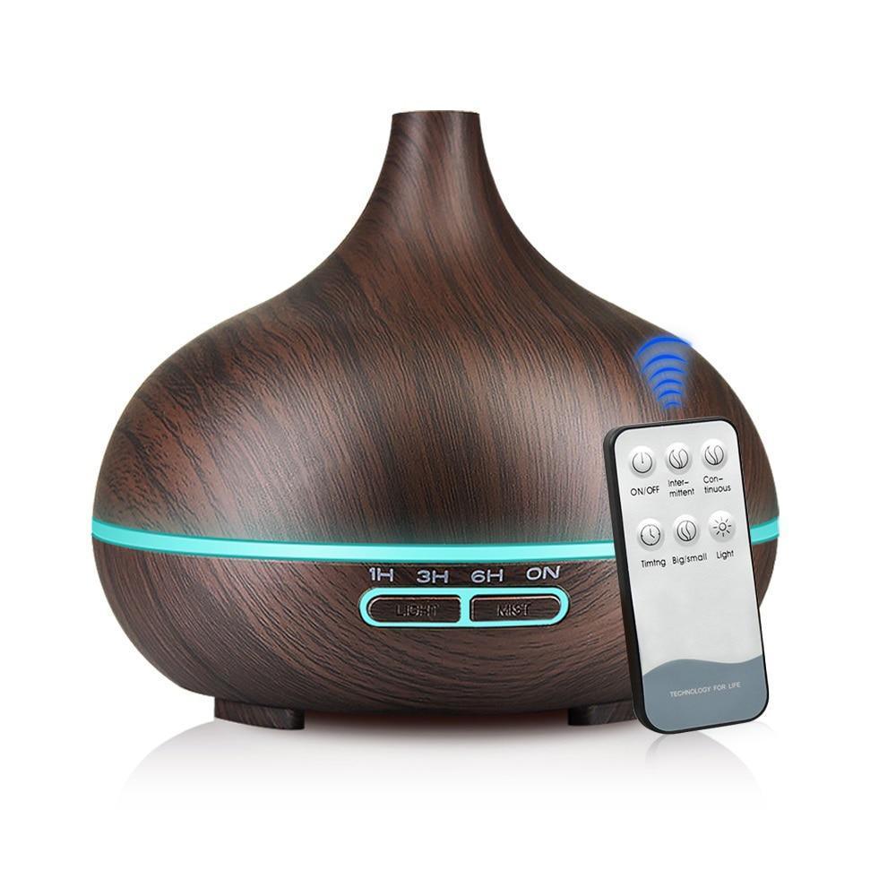 550ml Wood Grain Aroma Humidifier & Essential Oil Diffuser