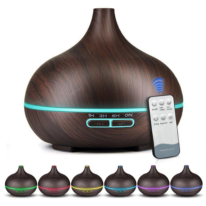 550ml Wood Grain Aroma Humidifier & Essential Oil Diffuser