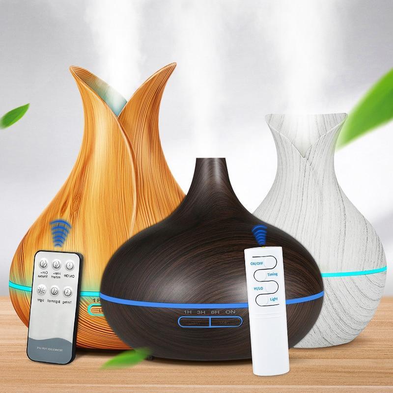 550ml Wood Grain Aroma Humidifier & Essential Oil Diffuser