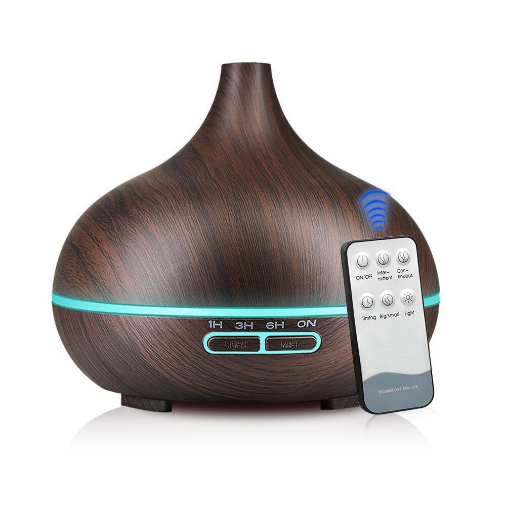 550ml Wood Grain Aroma Humidifier & Essential Oil Diffuser