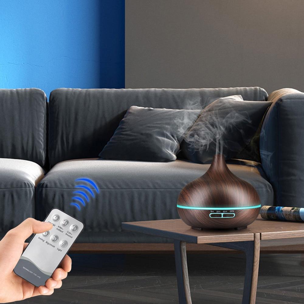 550ml Wood Grain Aroma Humidifier & Essential Oil Diffuser
