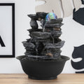 Stunning 10.2" Indoor Tabletop Water Fountain with 3-Tier Waterfalls, Rolling Ball & Colorful Lights